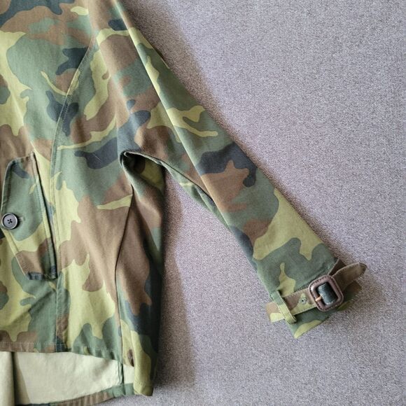 Lini S Camo Print Dana Trench Coat Double Breasted Cape Jacket 729 - Picture 7 of 11